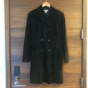 Suede trench coat